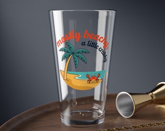 Mostly Beachy a Little Crabby Mixing Glass