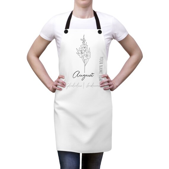 August Birth Flower - Gladiolus - CUSTOMIZABLE - Apron (AOP)