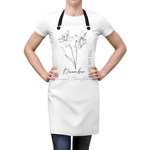 December Birth Flower - Narcissus - CUSTOMIZABLE - Apron (AOP)