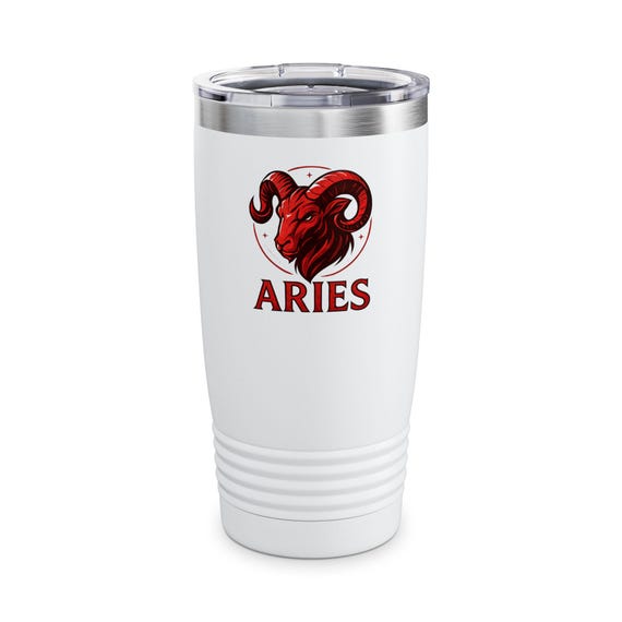 Aries Zodiac Monogram Tumbler | 20oz Stainless Travel Mug