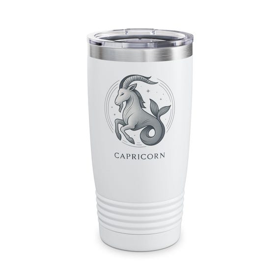 Capricorn Zodiac Monogram Tumbler | 20oz Stainless Travel Mug