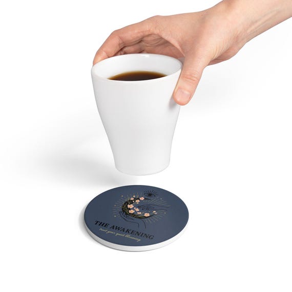 The Awakening floral crescent hands coaster | ceramic coaster
