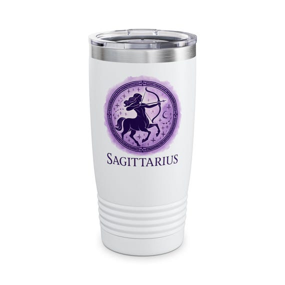 Sagittarius Zodiac Monogram Tumbler | 20oz Stainless Travel Mug