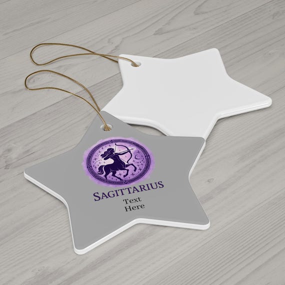Sagittarius Ceramic Ornament - Zodiac Star Decoration, Personalized Gift for Astrology Lovers, Unique Holiday Keepsake, Home Decor