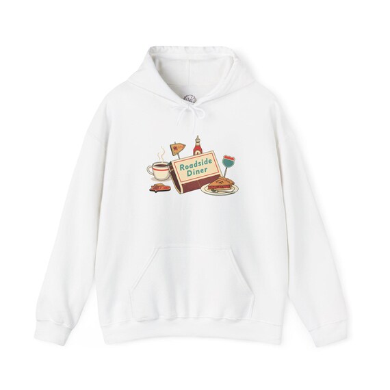 Diner Matchbook Graphic Hoodie | vintage ephemera art, retro micro ad print