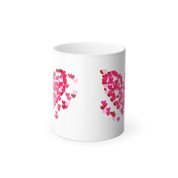 Hearts Pattern Color Morphing Mug | Valentines 11oz