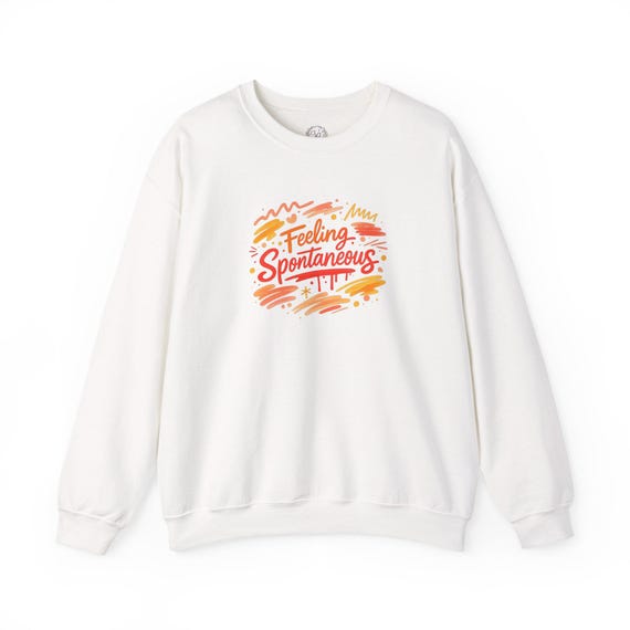 Feeling Spontaneous marker-effect sweatshirt | hand-drawn doodle art, sketchbook texture