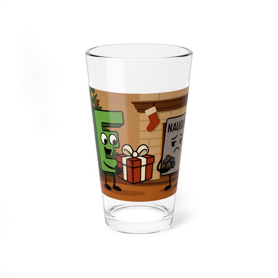 Good E and Naughty Funny Holiday Humor  - Pint Mixing Glass, 16oz