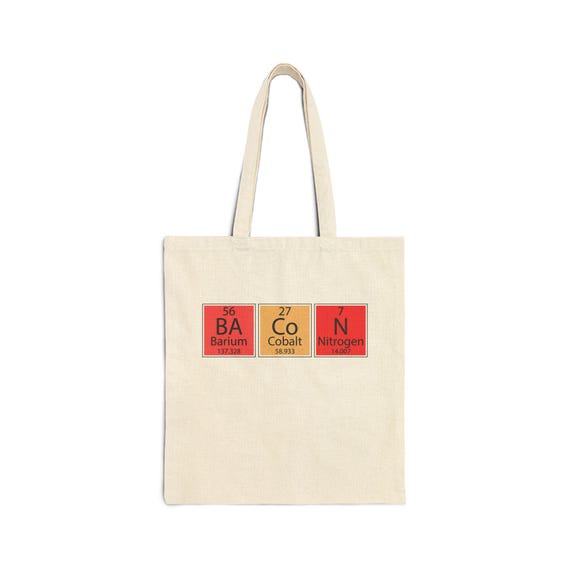 Chemistry Themed Cotton Canvas Tote Bag - Eco-Friendly, Gift for Science Lovers, Reusable Shopping Bag, Classroom Essentials, Organic Cotton