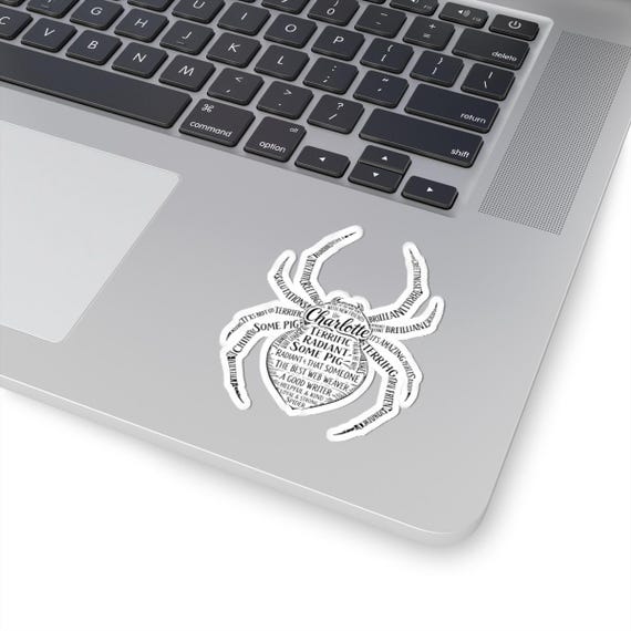 Charlotte Spider Word Art Sticker | Kiss-Cut Sticker