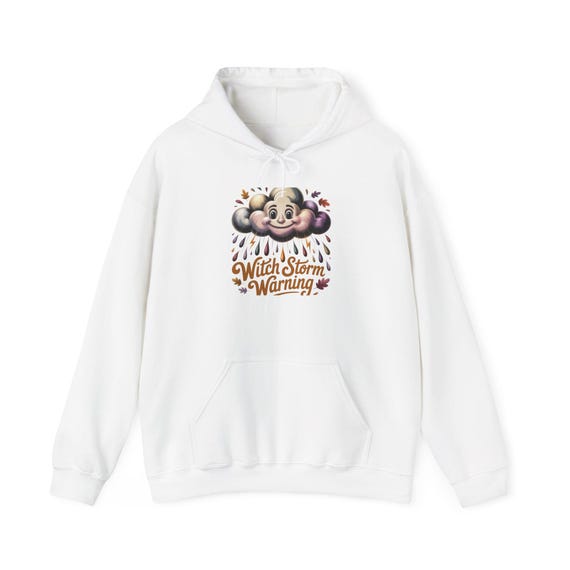 Witch Storm Warning Hoodie | Cute Cloud Skull Halloween Sweatshirt