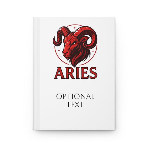 Customizable Aries Zodiac Crest Hardcover Journal | Zodiac Notebook