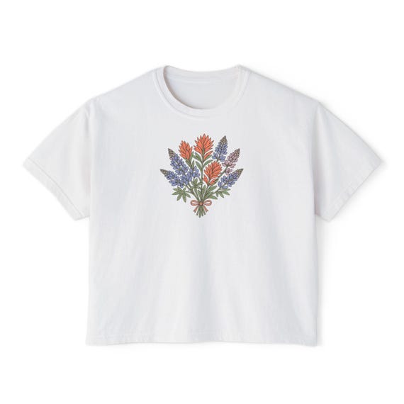 Wildflower Bouquet Tee | Floral Botanical Graphic Boxy Tee