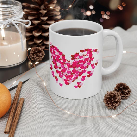 Hearts and Hearts Valentines Ceramic Mug | 11oz 15oz
