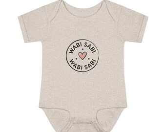 Wabi Sabi Heart Infant Bodysuit | Minimal Japanese Aesthetic, Neutral Baby Tee