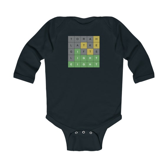 Hanukkah Wordle - Infant Long Sleeve Bodysuit