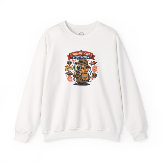 Totally Real Investigation Crewneck Sweatshirt | funny conspiracy, stamped fact
