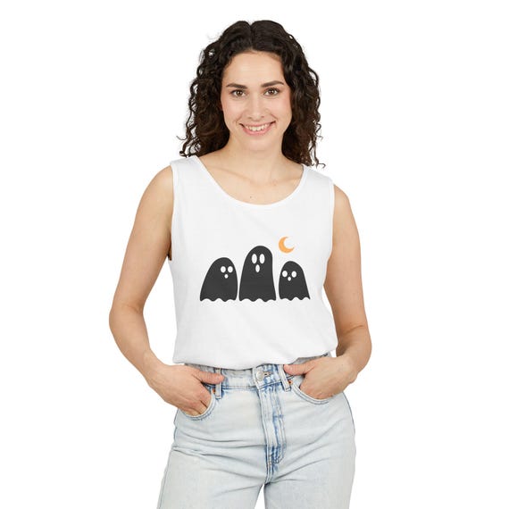 Halloween Ghosts - Unisex Garment-Dyed Tank Top