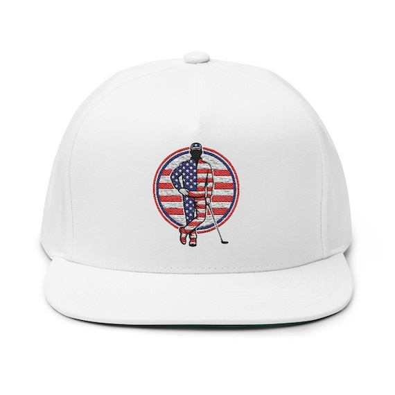 American Golfer Embroidery Cap | Flat Bill Baseball Hat