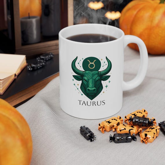 Taurus Zodiac Ceramic Mug, Gift, Custom Drinkware, Coffee & Tea Cup, Home Decor, Unique Present, 11oz 15oz