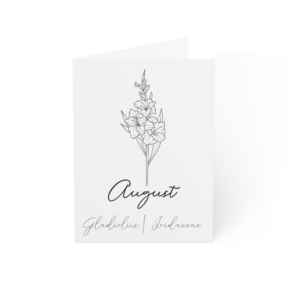 August Birth Flower - Gladiolus - Greeting Cards (1, 10, 30, and 50pcs)