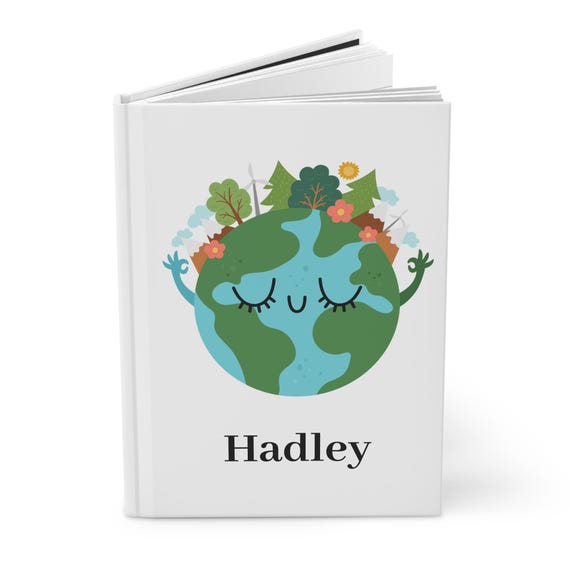 Zen Yoga Female Earth Hardcover Journal Matte, Earth Day Lady Notebook, Nature Lover Eco-Friendly Diary, Eco Conscious Gift, Sustainable