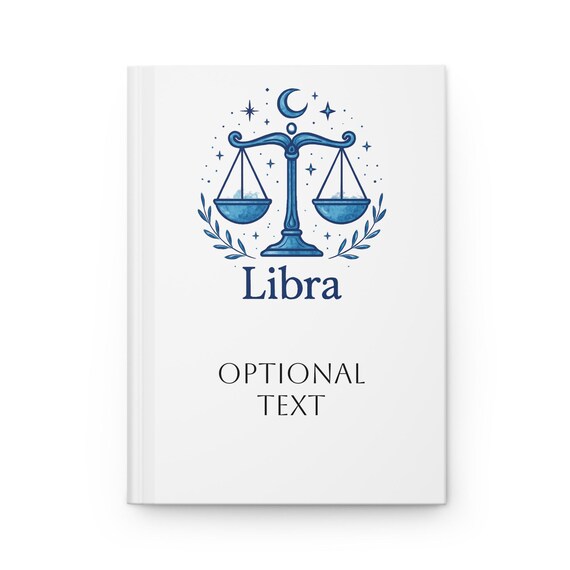 Customizable Libra Zodiac Crest Hardcover Journal | Zodiac Notebook