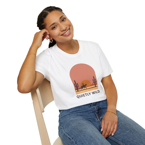 Quietly Wild desert sunset cactus tee | T-Shirt