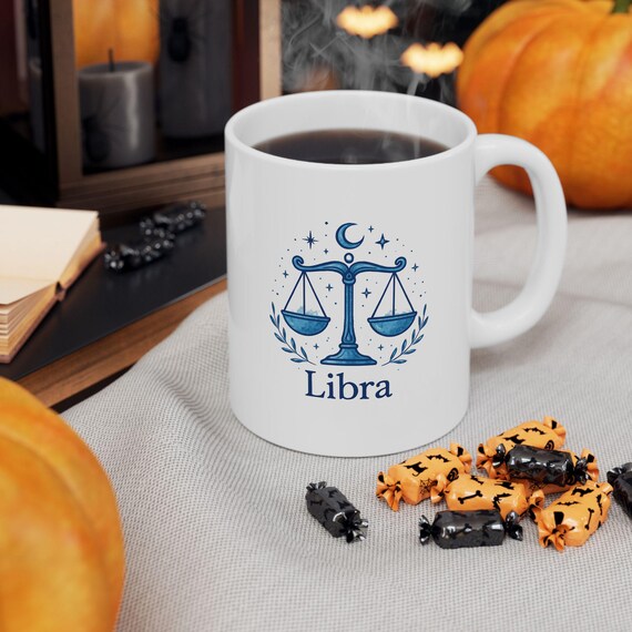 Libra Zodiac Ceramic Mug, Nature Lover Gift, Custom Drinkware, Coffee & Tea Cup, Home Decor, Unique Present, 11oz 15oz