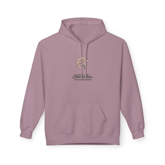 November Chrysanthemum Graphic Hoodie | Minimal Botanical Design