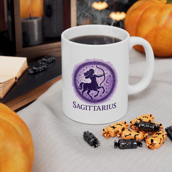 Sagittarius Zodiac Ceramic Mug, Gift, Custom Drinkware, Coffee & Tea Cup, Home Decor, Unique Present, 11oz 15oz