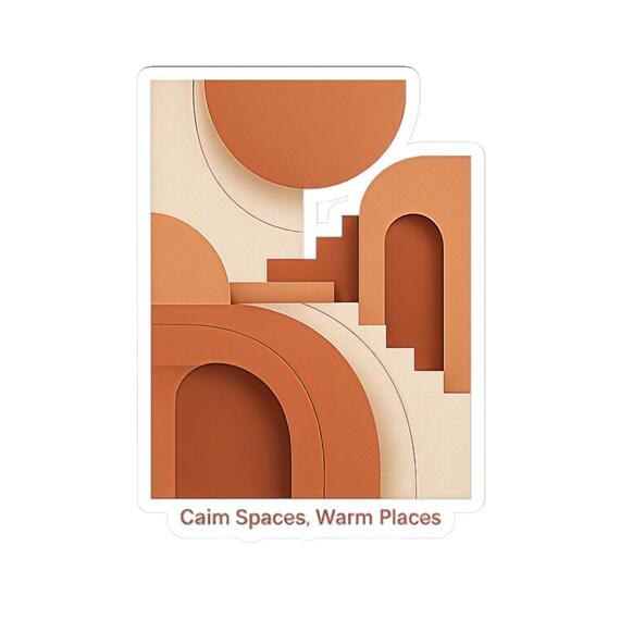Terracotta Abstract Arch Sticker | Warm Neutral Shapes, Boho Clay Tone
