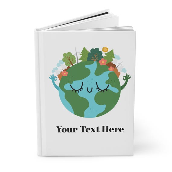 Zen Yoga Female Earth Hardcover Journal Matte, Earth Day Lady Notebook, Nature Lover Eco-Friendly Diary, Eco Conscious Gift, Sustainable