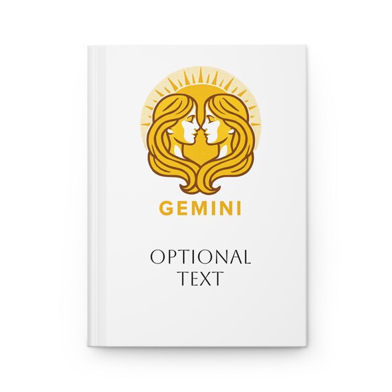 Customizable Gemini Zodiac Crest Hardcover Journal | Zodiac Notebook