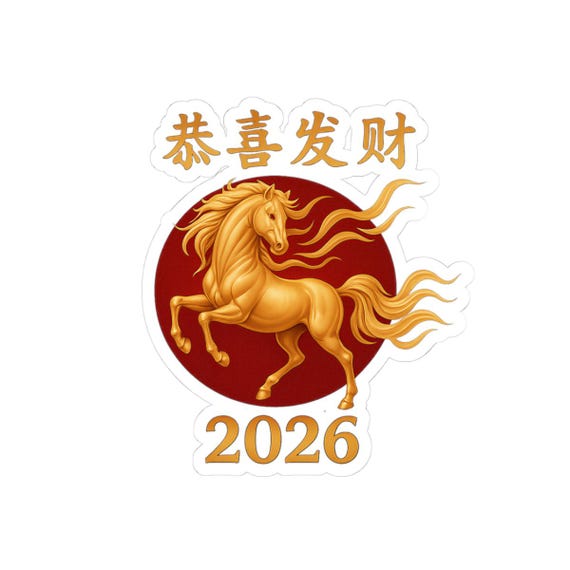 Year of the Horse Lunar New Year Stickers | Kiss-Cut Sticker Sheet