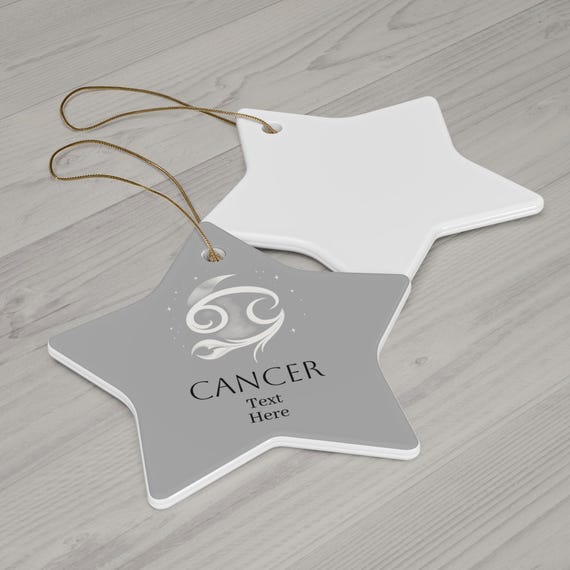 Cancer Zodiac Ceramic Ornament - Zodiac Star Decoration, Personalized Gift for Astrology Lovers, Unique Holiday Keepsake, Home Decor