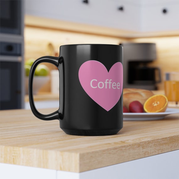 Coffee Love - Black Mug, 15oz