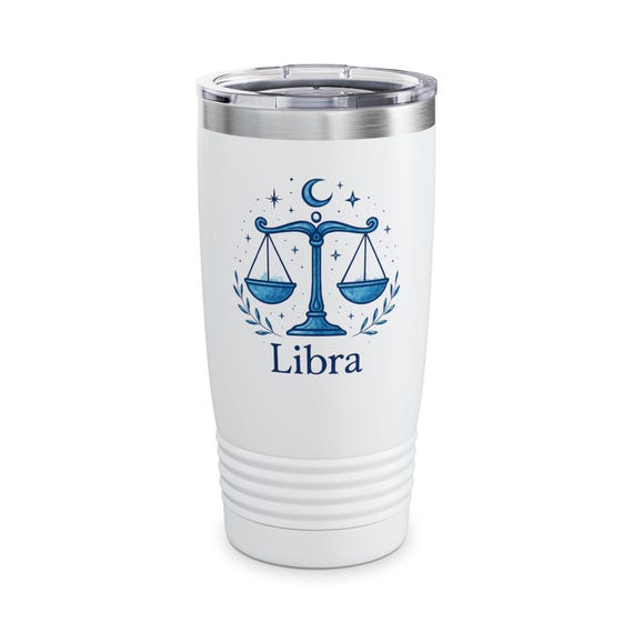 Libra Zodiac Monogram Tumbler | 20oz Stainless Travel Mug
