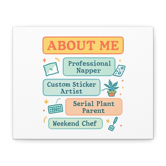 About Me wall art Canvas