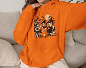 Witch Cat Campfire Hoodie | Halloween Witchy Illustration | Halloween Hoodie | This Meeting Could Have Been An Email