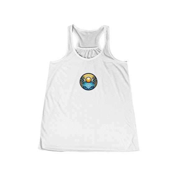 Sunset Vibes Racerback Tank - Perfect for Summer, Beach Days, Vacation, Festival Wear, Casual Outfits, Gift for Her