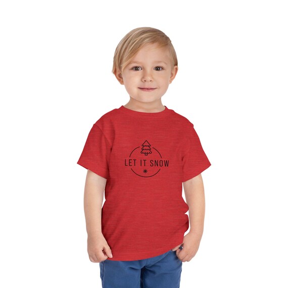 Let It Snow tree tee Toddler Tee | Christmas holiday snow design