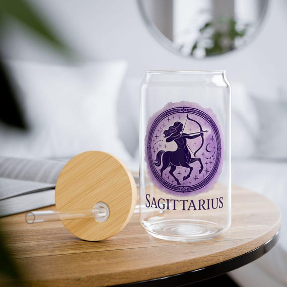 Sagittarius Sipper Glass, 16oz - Eco-Friendly Drinkware, Personalized Gift, Home Decor, Zodiac Gift, Party Favor