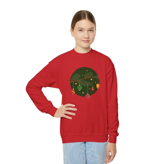 Festive Youth Crewneck Sweatshirt - Holiday Cheer, Christmas Gift, Cozy Style, Seasonal Apparel, Youth Fashion