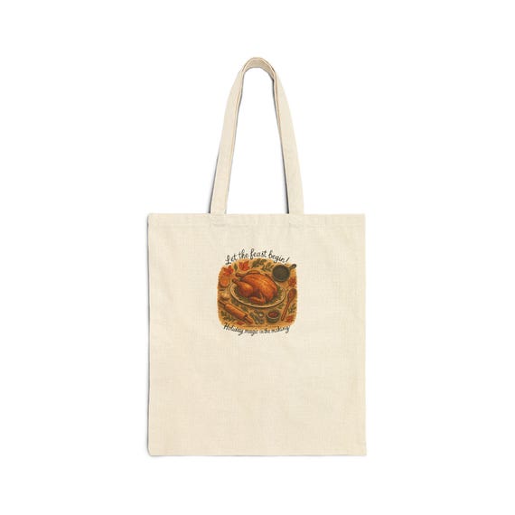 Roasted Turkey Illustration Tote Bag | Thanksgiving dinner, harvest design
