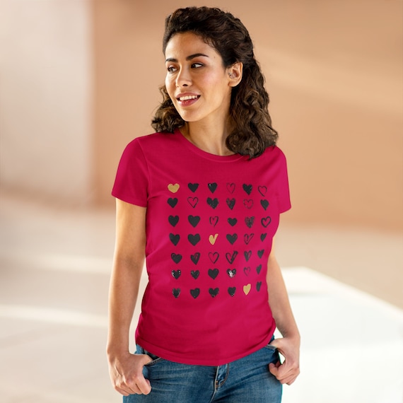 Hearts - Valentines - Women's Midweight Cotton Tee