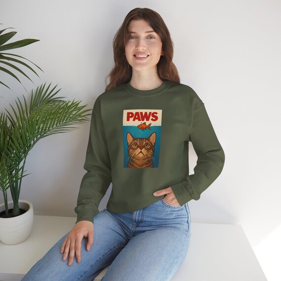 Paws Cat with Goldfish Jaws Sweatshirt | Movie Humor