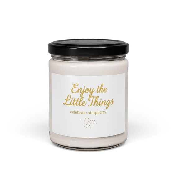 Enjoy the Little Things Candle | Soy Candle, Minimal Luxe Gold Typography