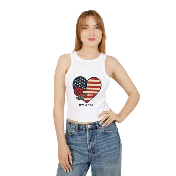 ifsixwasnineアメリカ国旗デザイン タンクトップ 250th Anniversary America Flag Heart Tank Top – USA 1776-2026