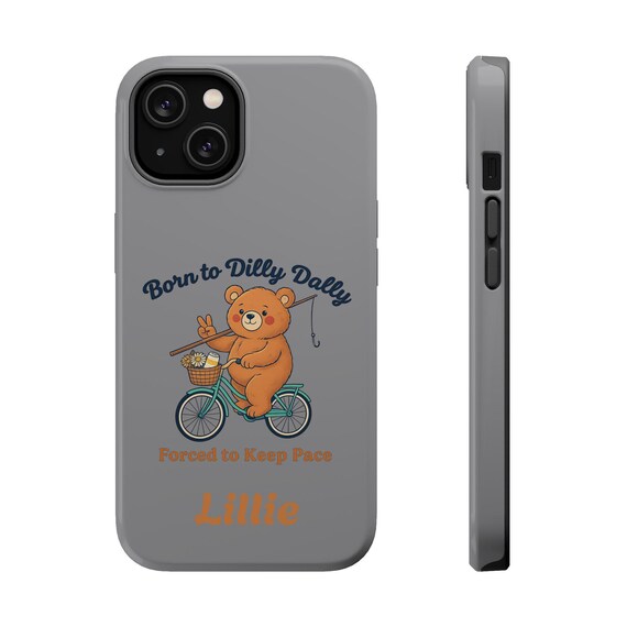 Customizable | Dilly Dally Bear on Bicycle phone case | Magnetic Impact-Resistant Case